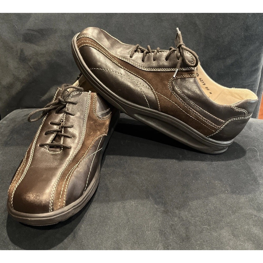 Waldlaufer Brown Leather Shoe Sz 7.5 Men's. Rolling Sole For Foot & Back Health!